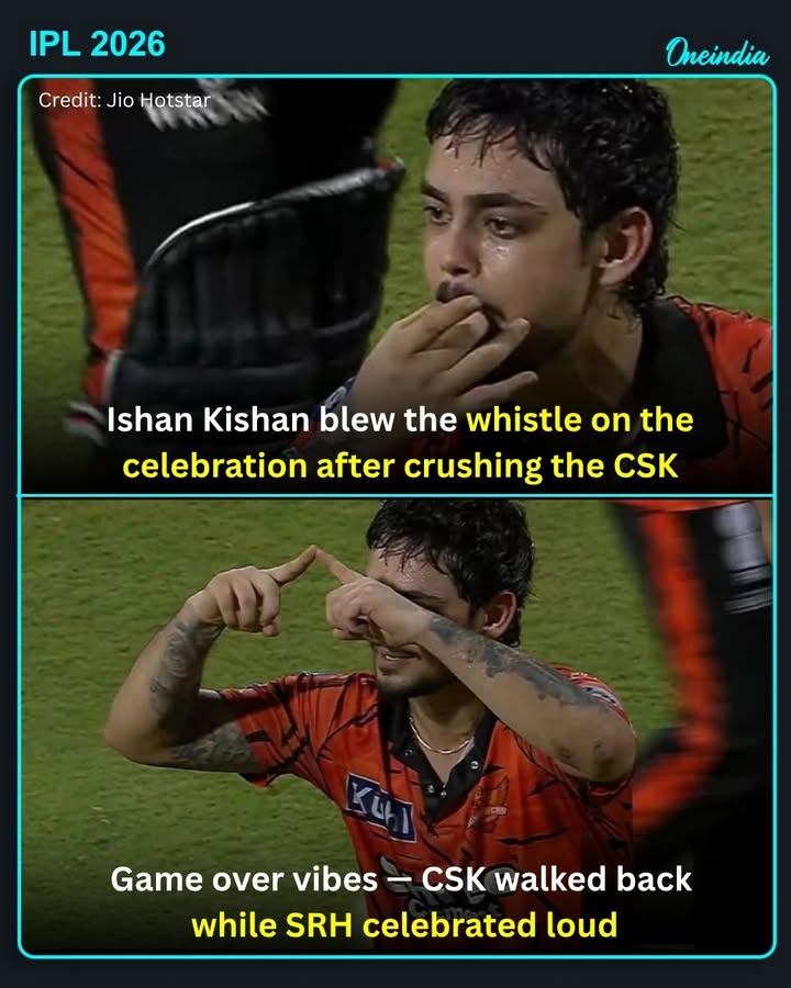 Ishan Kishan hits the whistle celebration after defeating CSK