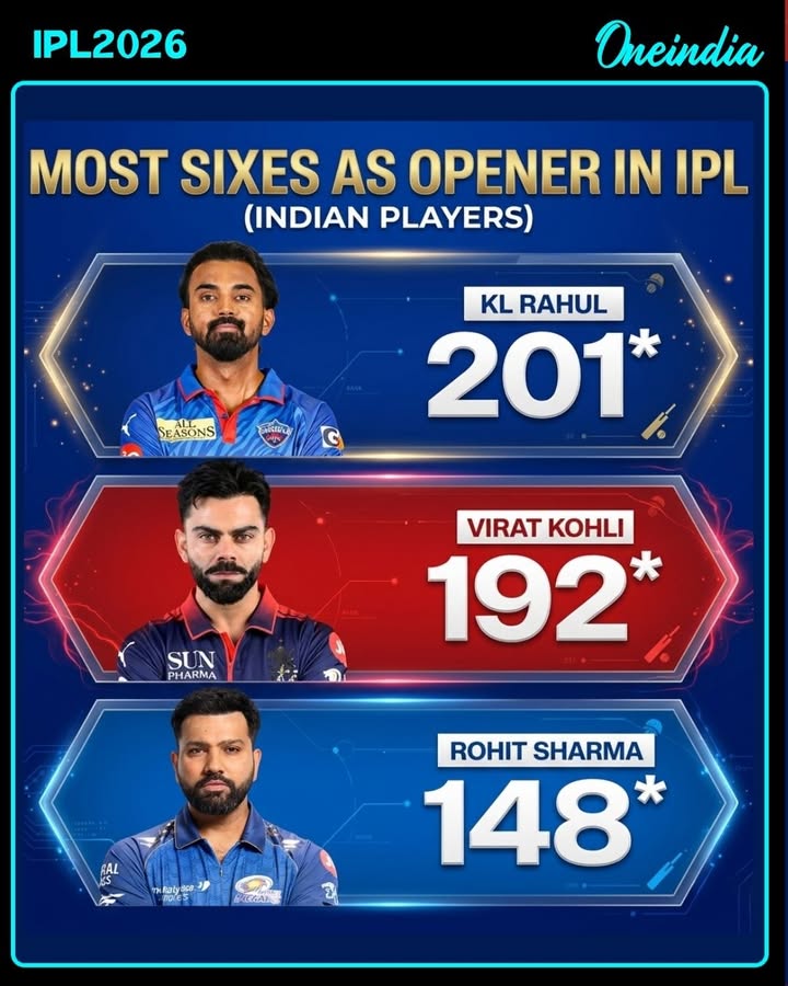 KL Rahul Becomes First Indian Opener to Smash 200 IPL Sixes