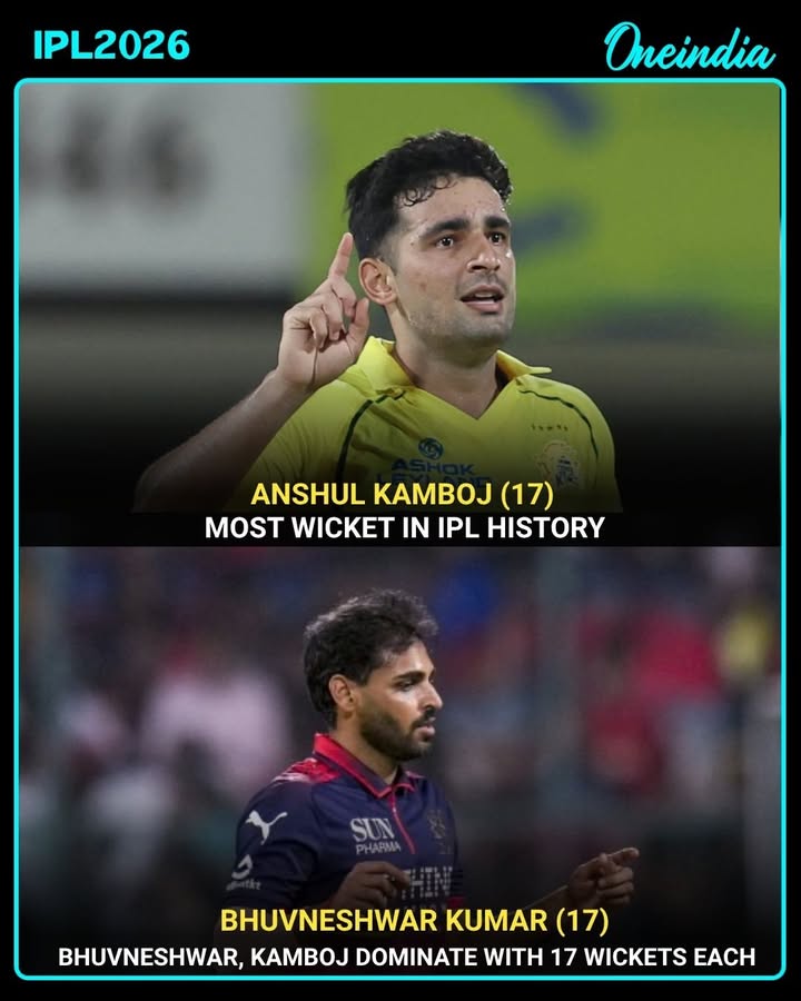 Bhuvneshwar Kumar & Anshul Kamboj Lead IPL 2026 Wicket Charts