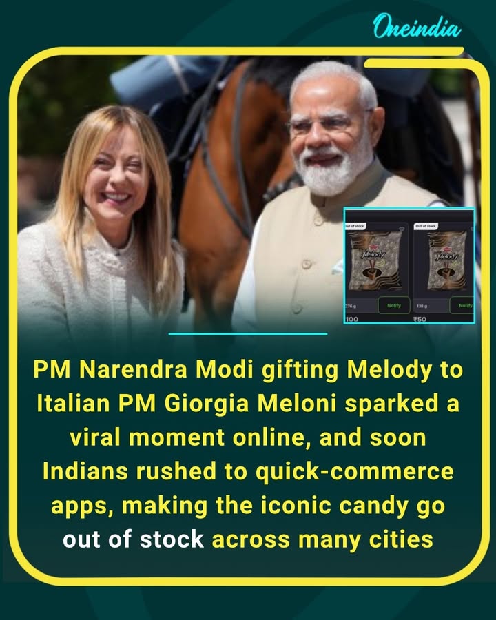 Melody became the sweetest symbol of India-Italy friendship after PM Narendra Modi gifted it to Giorgia Meloni, triggering a nationwide rush on quick-commerce apps