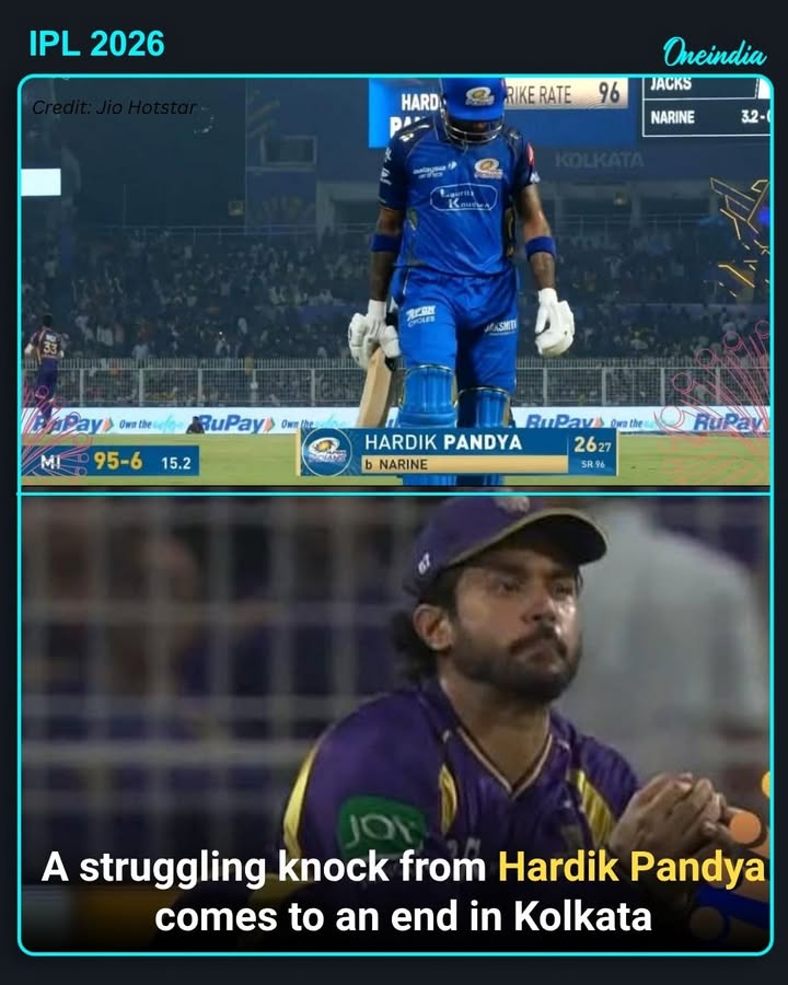 KKR bowlers keep the pressure on as MI lose a crucial wicket at a key moment.