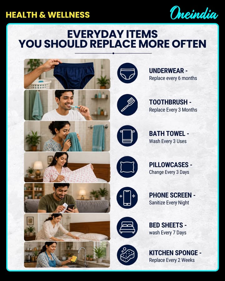 Replace These Daily-Use Items Before They Become Unhygienic