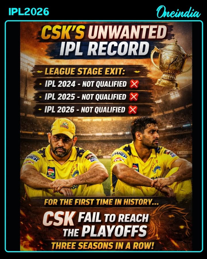 CSK Miss IPL Playoffs for 3rd Straight Season for First Time in History