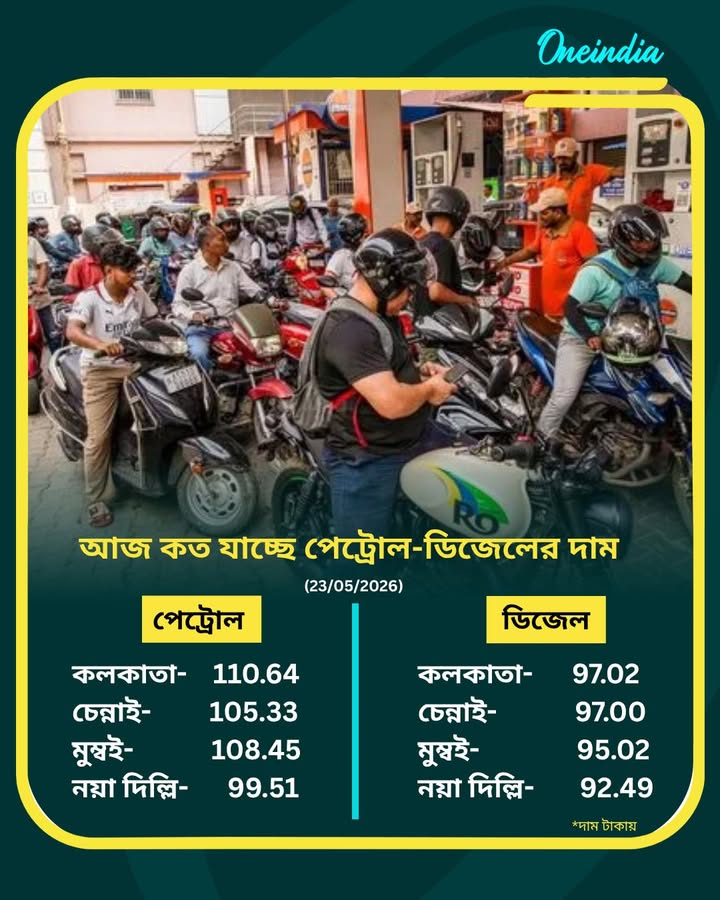 আজ কত যাচ্ছে পেট্রোল-ডিজেলের দাম
