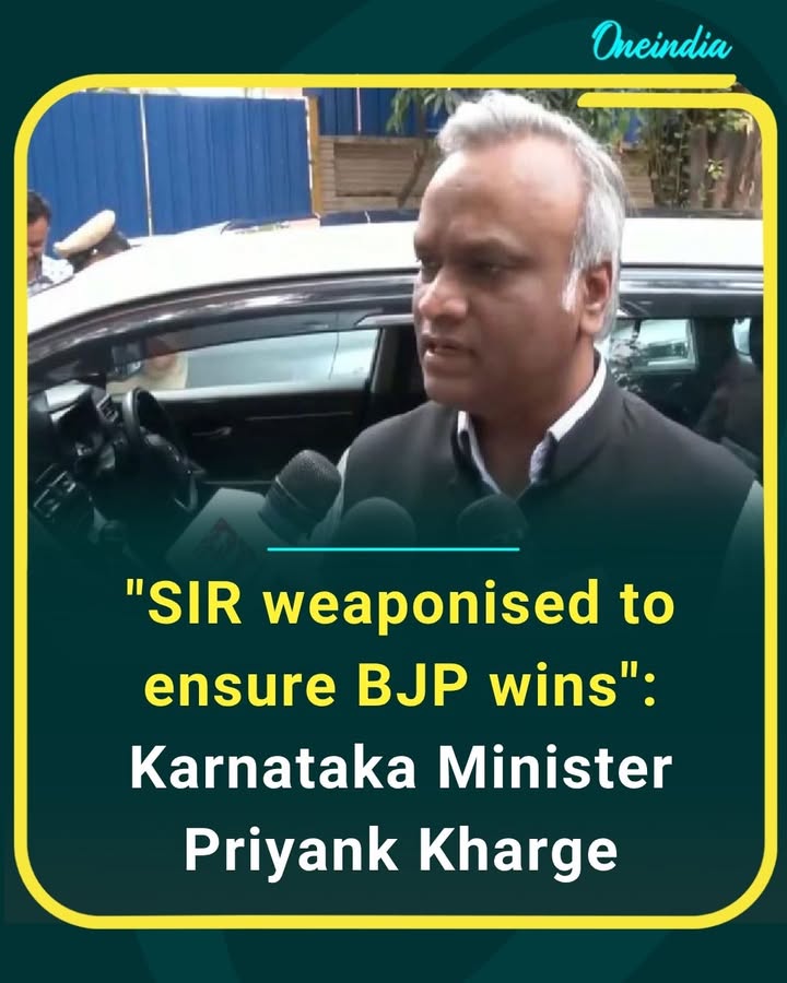 “Karnataka’s voter verification process is being misused for political gain,” alleges Priyank Kharge, targeting the BJP over the SIR exercise.