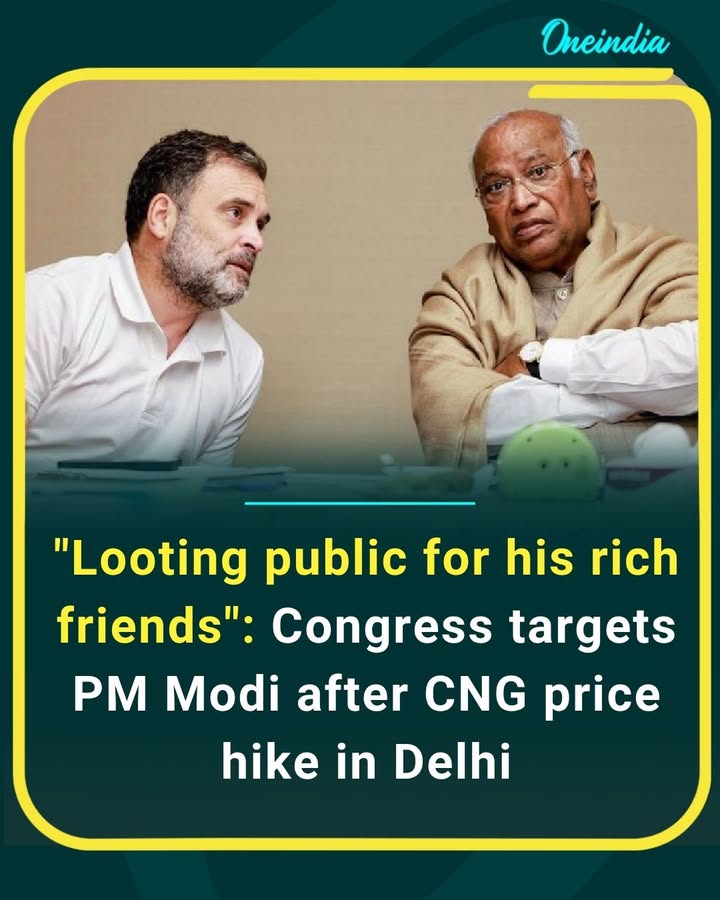 “Looting the public to benefit rich friends” — Congress attacks PM Narendra Modi after CNG prices in Delhi were hiked again, sparking fresh political outrage over rising fuel costs.