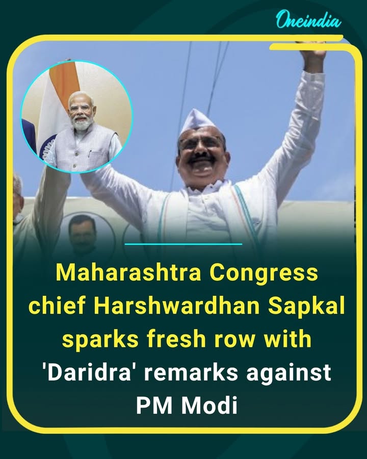 “‘Daridra’ PM Remark Triggers Political Storm In Maharashtra”
Maharashtra Congress chief Harshwardhan Sapkal sparked a fresh political controversy after his “Daridra” remarks against Prime Minister Narendra Modi during a rally in Nashik.