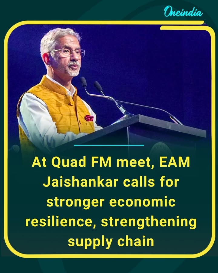 Jaishankar Pushes for Stronger Supply Chains at Quad FM Meet