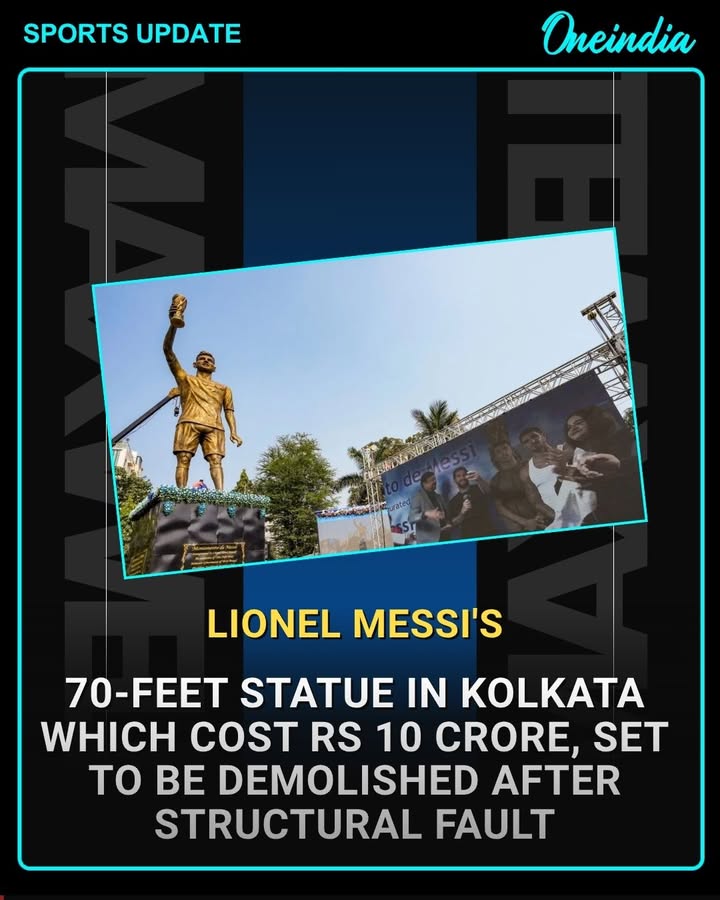 Lionel Messi’s ₹10 Crore Statue in Kolkata May Be Demolished Over Structural Faults
