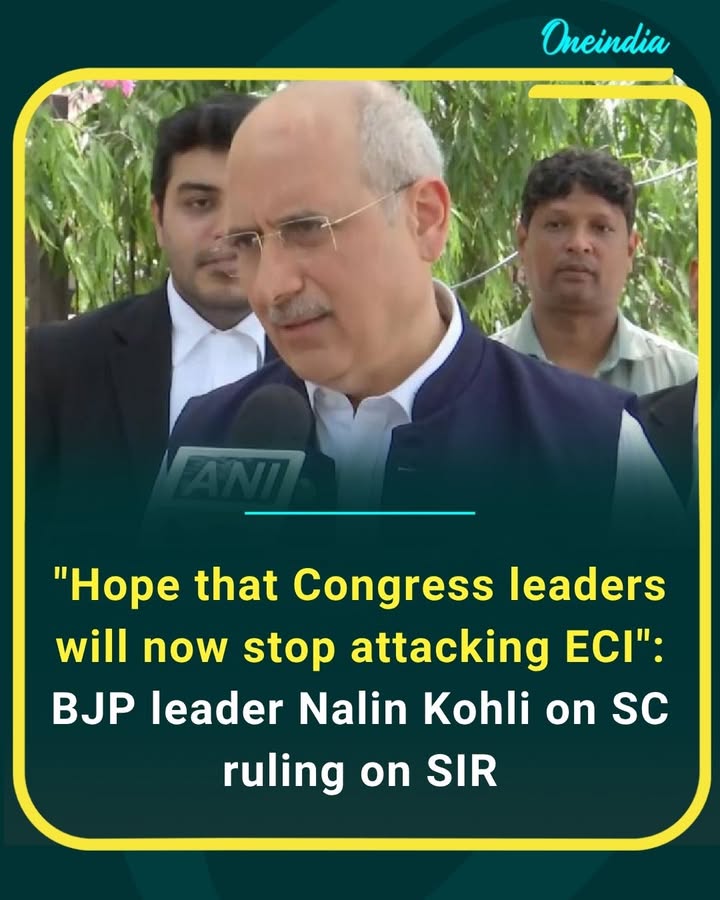 BJP leader Nalin Kohli says he hopes Congress leaders will stop targeting the Election Commission after the Supreme Court’s ruling on the SIR matter. The political war of words over electoral processes continues.