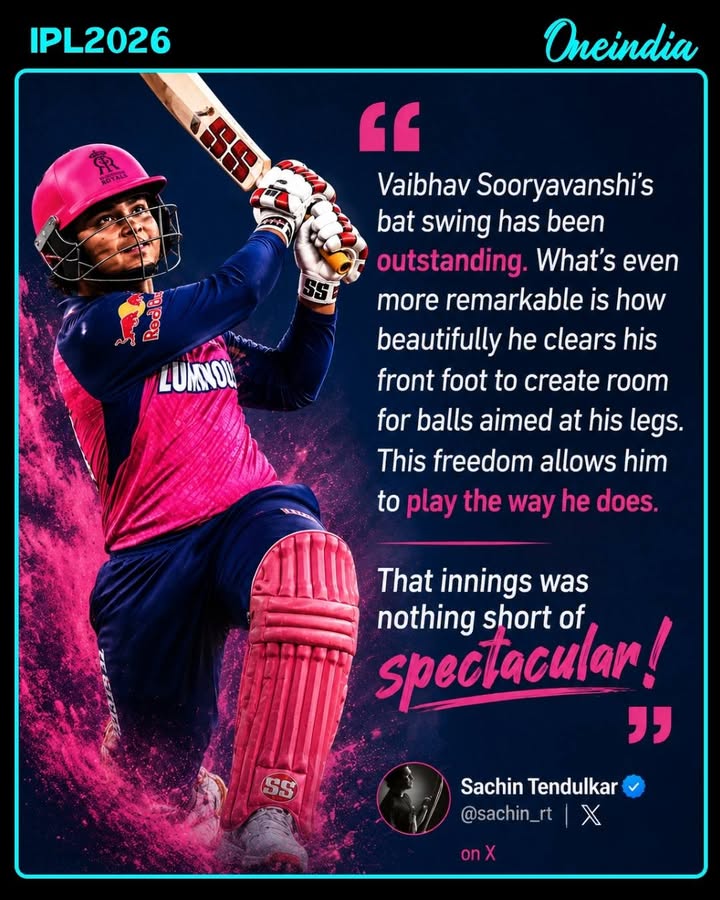 Sachin Tendulkar Praises Vaibhav Sooryavanshi After SRH Blitz
