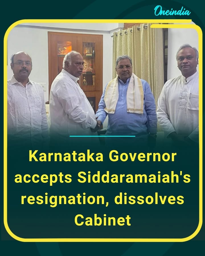 A major political development in Karnataka as Governor accepts Siddaramaiah’s resignation and dissolves the state Cabinet, paving the way for a new leadership chapter in the state.