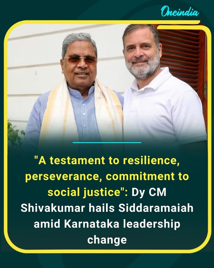 D.K. Shivakumar Praises Siddaramaiah Amid Karnataka Leadership Transition