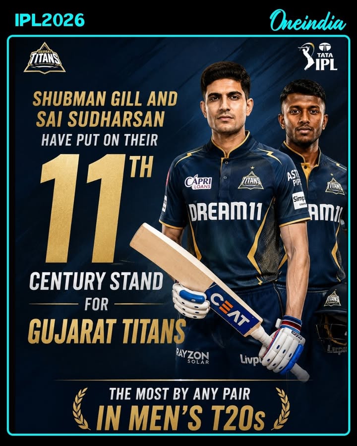 Gill & Sai Sudharsan Create Historic T20 Partnership Record