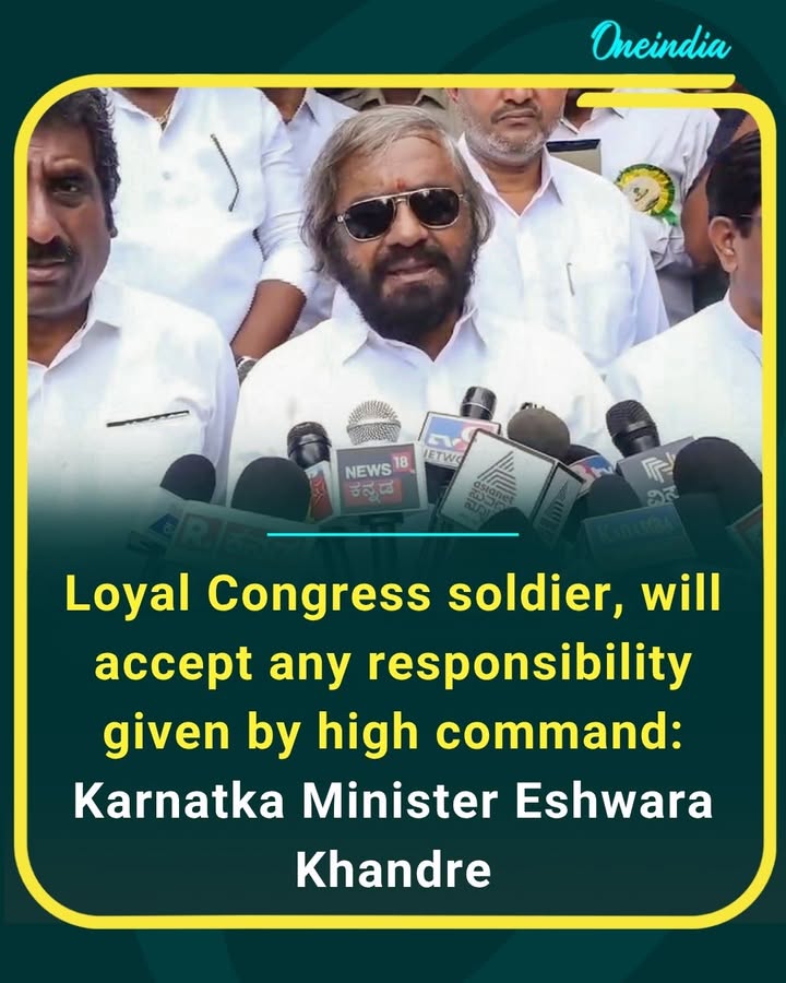 Karnataka Minister Eshwara Khandre reaffirmed his commitment to the Congress party, stating that he remains a dedicated worker and is ready to take on any responsibility entrusted by the party leadership.