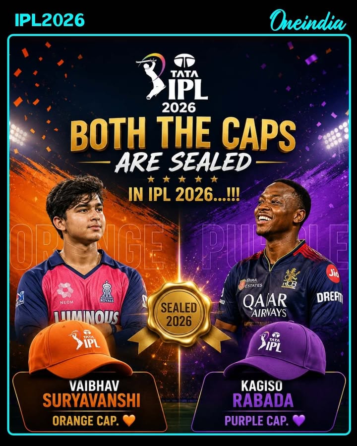 Vaibhav Suryavanshi - Orange Cap. 🧡 
Kagiso Rabada - Purple Cap. 💜 
BOTH THE CAPS ARE SEALED IN IPL 2026...!!!