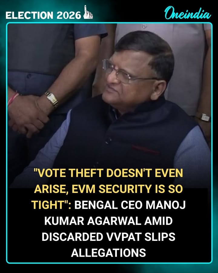 “Vote theft is not possible as EVM systems are highly secure,” says West Bengal CEO Manoj Kumar Agarwal amid allegations regarding discarded VVPAT slips.
