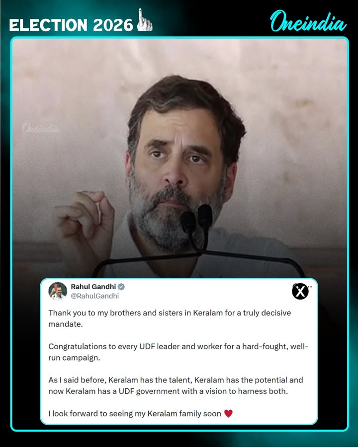 “Govt with a Vision”: Rahul Gandhi on UDF Win in Kerala