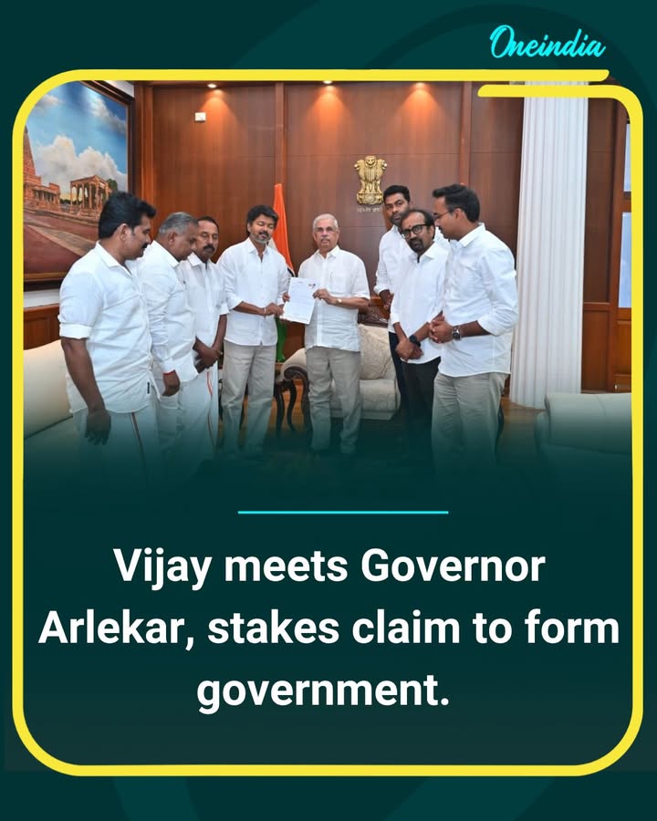 Vijay met the Governor and staked claim to form the government, submitting a list of 112 supporting MLAs, including members from the Indian National Congress. The Tamilaga Vettri Kazhagam leader has requested two weeks to prove his majority, setting the stage for a crucial floor test in Tamil Nadu.