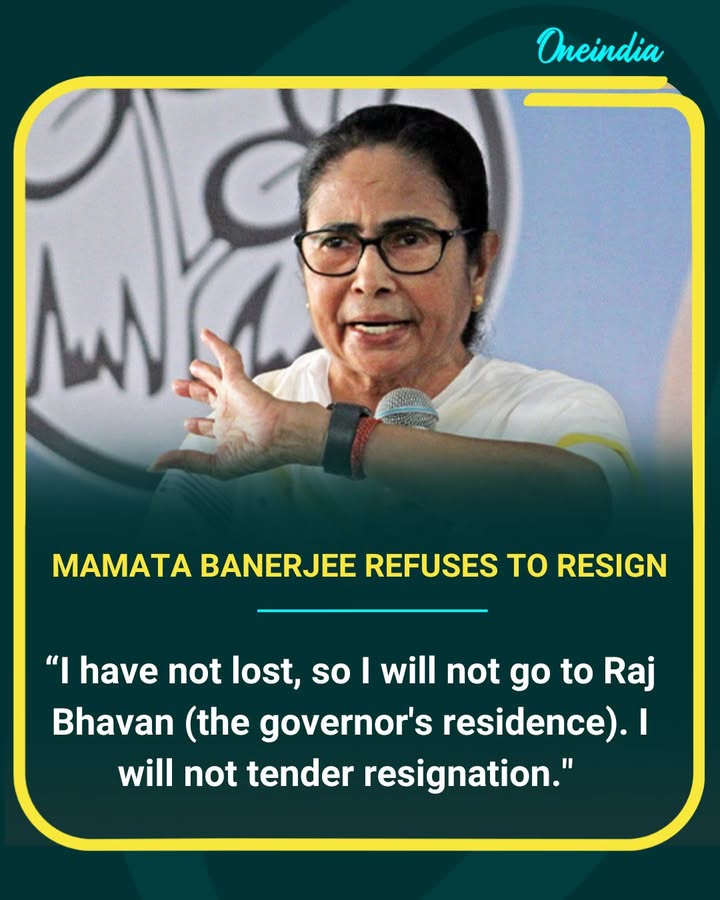 Mamata Banerjee has refused to step down following reports of a poll defeat in West Bengal