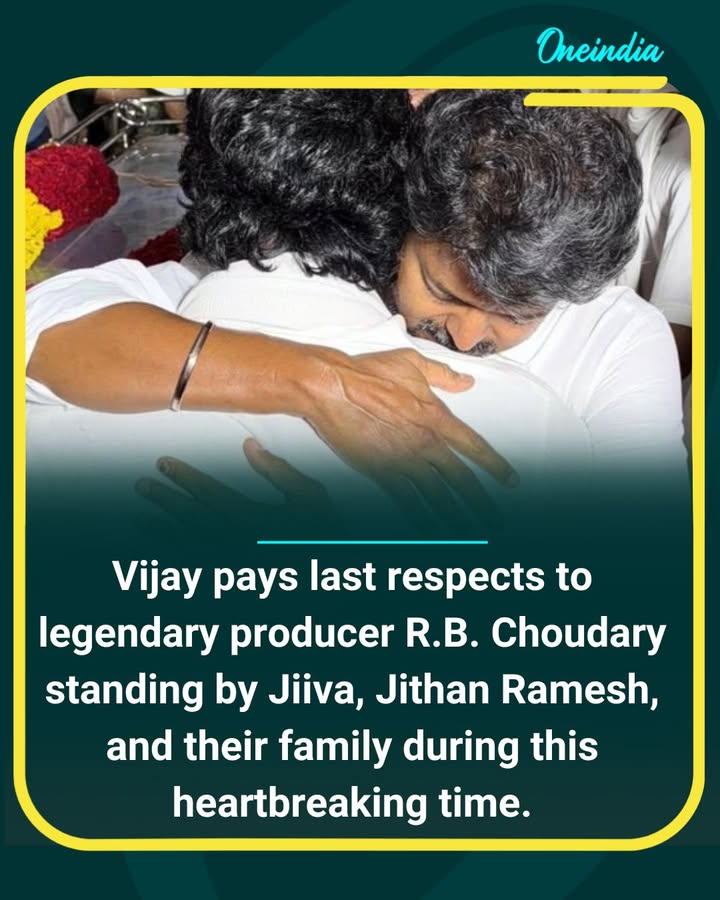 Vijay visited to pay his respects, standing in solidarity with Jiiva, Jithan Ramesh, and their family during this difficult time.