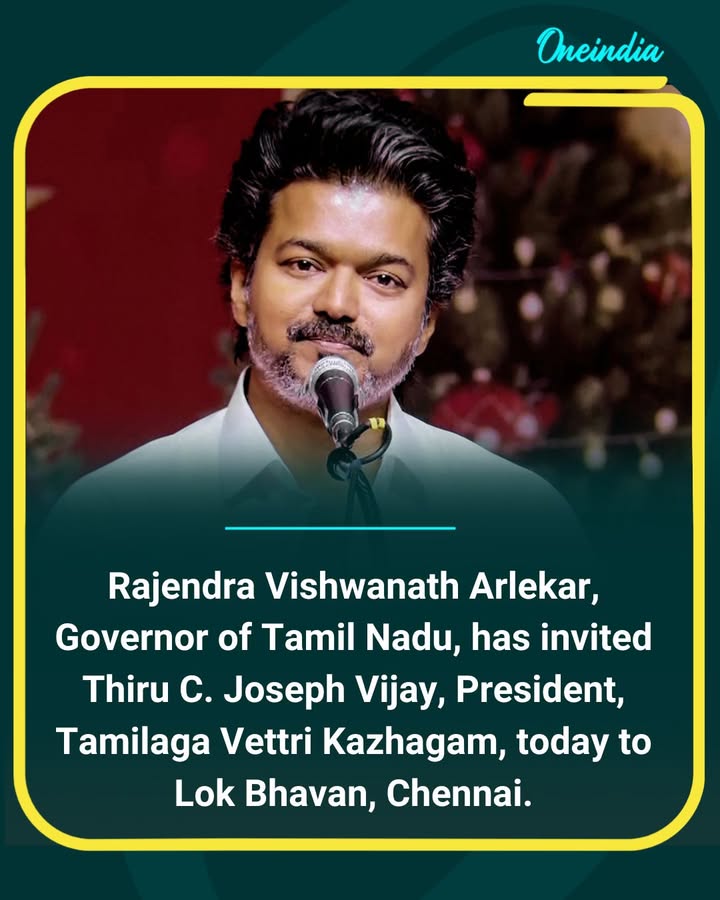 Rajendra Vishwanath Arlekar invited Vijay to Lok Bhavan in Chennai, where discussions were held regarding government formation in Tamil Nadu. During the meeting, the Governor clarified that the necessary majority support in the Legislative Assembly, required to form the government, had not yet been established.