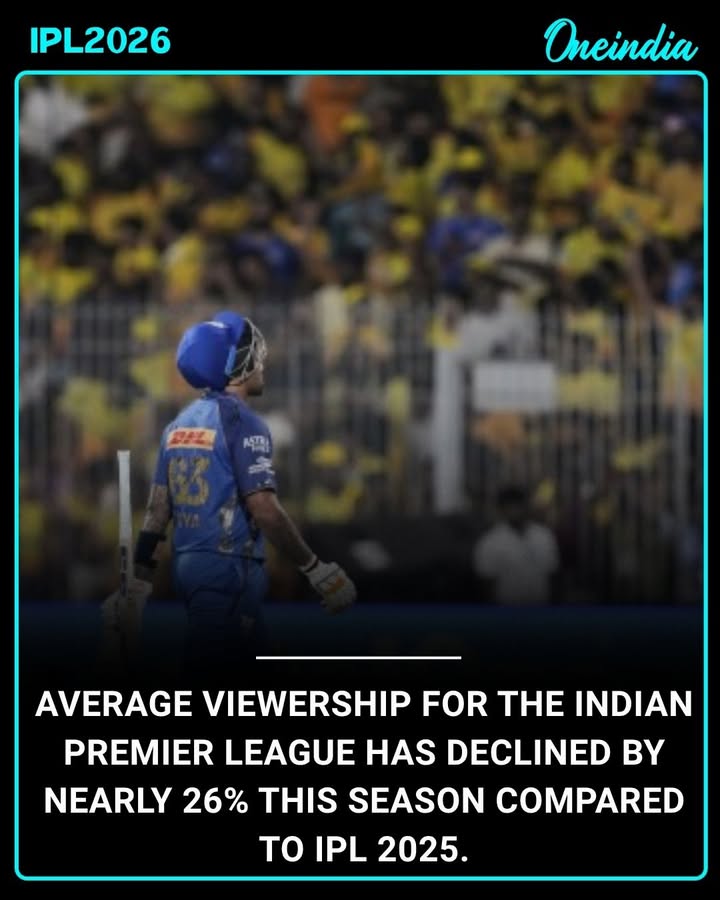 IPL 2026 Viewership Sees Sharp Decline Compared to Last Season