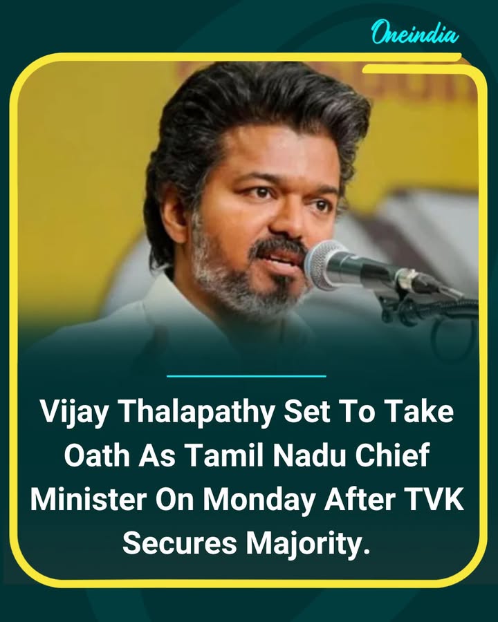 TVK Secures Majority, Vijay to Be Sworn In on Monday