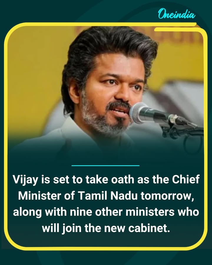 Vijay to Take Oath as Tamil Nadu Chief Minister Tomorrow