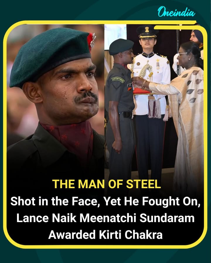 Lance Naik Meenatchi Sundaram A has been awarded the prestigious Kirti Chakra for displaying exceptional courage during a fierce counter-terror operation in Kulgam. Despite sustaining grievous gunshot wounds to his face and shoulder, he continued to engage the enemy with remarkable determination and precision. In a close-quarter firefight, he successfully intercepted and neutralized a hardcore terrorist, demonstrating extraordinary bravery, unwavering commitment to duty, and supreme sacrifice in the face of grave danger.