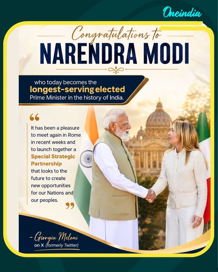 Giorgia Meloni Congratulates PM Modi on Historic Milestone