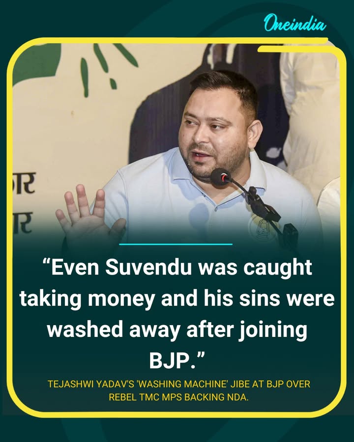 Tejashwi Yadav’s ‘Washing Machine’ Jibe at BJP Sparks Political Row