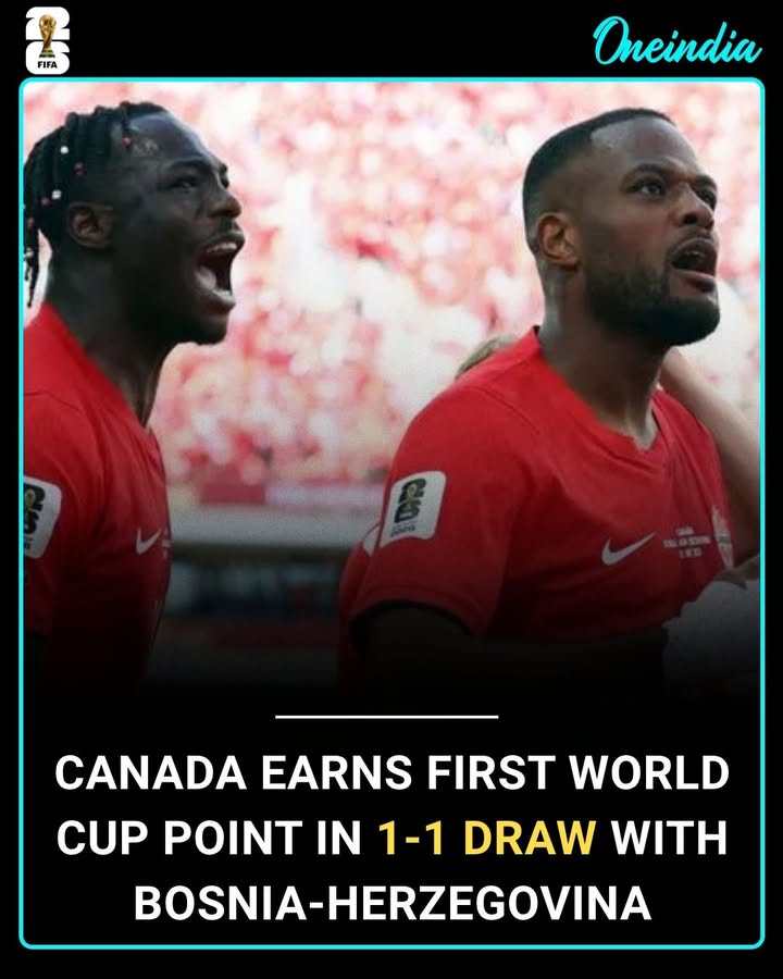 Canada achieved a major milestone on the world stage, earning their first-ever FIFA World Cup point with a determined 1-1 draw against Bosnia-Herzegovina. The result keeps their hopes alive in Group B and marks a memorable moment in Canadian football history as they continue their debut World Cup journey.