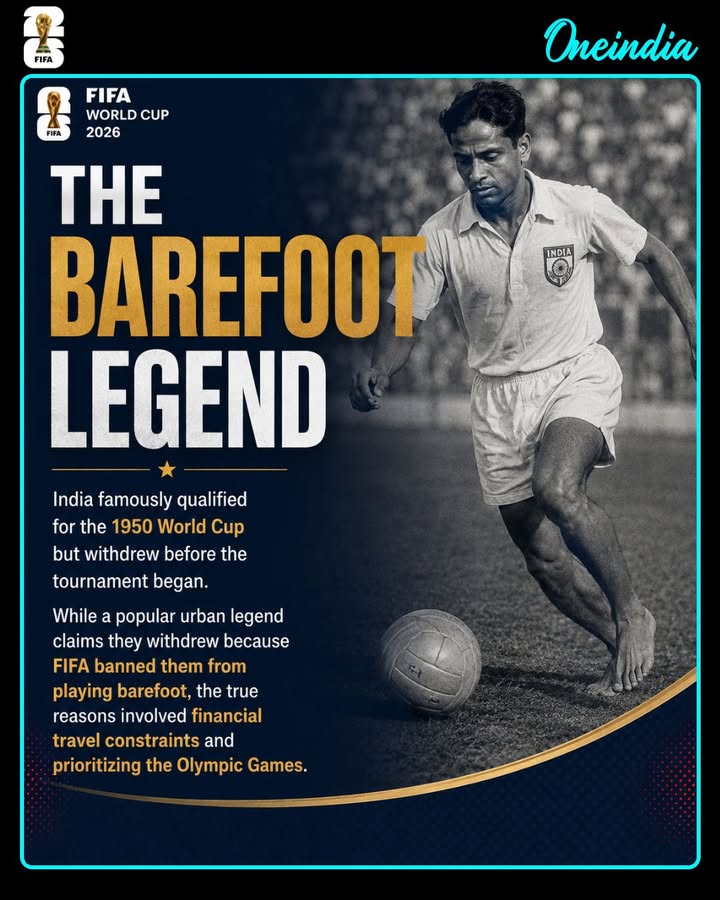The story of India’s withdrawal from the 1950 FIFA World Cup is often surrounded by the popular myth that FIFA banned the team from playing barefoot. In reality, the decision was largely driven by financial constraints, the high cost of travel to Brazil, and a greater focus on the Olympic Games by the All India Football Federation. Although India had qualified for the tournament, the team never made the journey, leaving behind one of the most fascinating 'what-if' moments in football history.