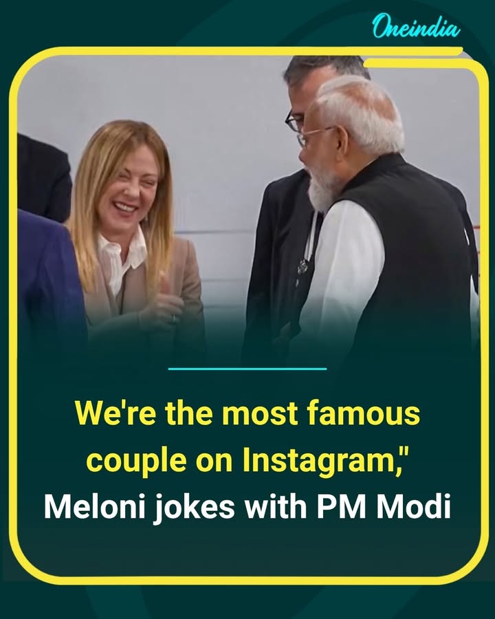 A light-hearted moment on the global stage as Giorgia Meloni jokingly calls herself and PM Modi the “most famous couple on Instagram,” drawing smiles and attention online.