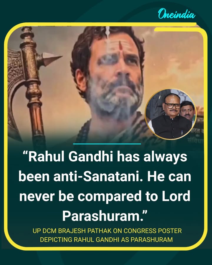 Brajesh Pathak Slams Congress Poster Comparing Rahul Gandhi to Lord Parashuram