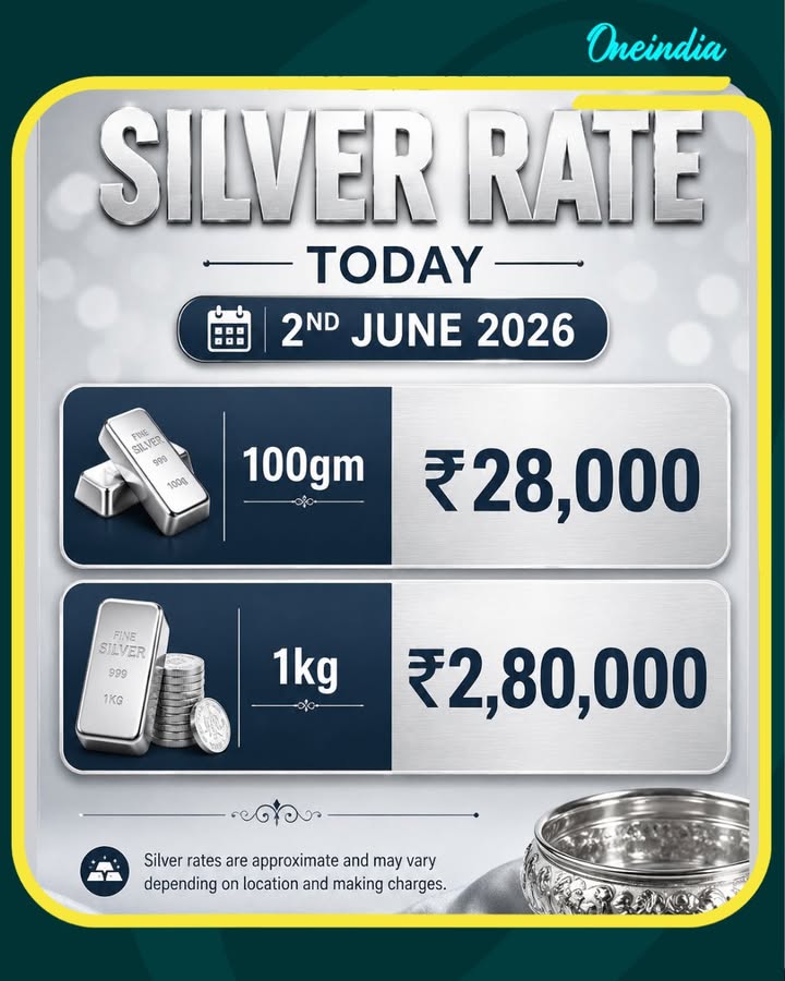 Silver rate today, 2nd June