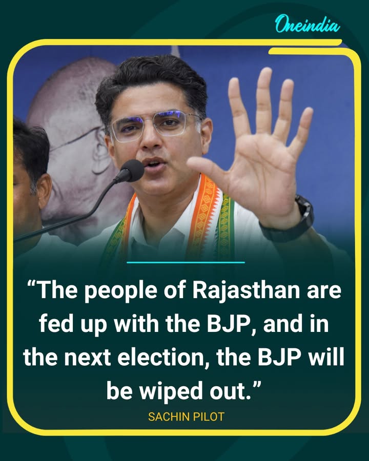 Sachin Pilot Claims BJP Will Be ‘Wiped Out’ in Next Rajasthan Election