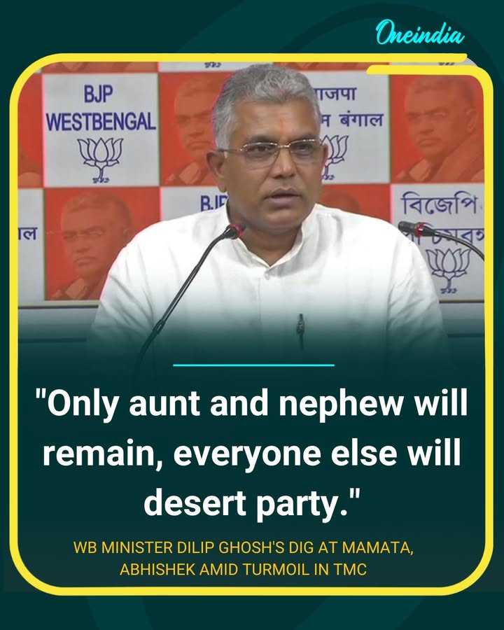 Dilip Ghosh Takes Swipe at TMC, Predicts Leaders Will Desert the Party