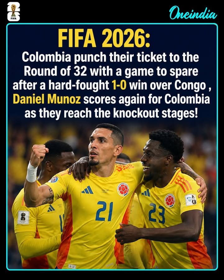 Colombia national football team secured their place in the Round of 32 with a match to spare after a determined 1-0 victory over DR Congo national football team. Daniel Muñoz once again proved decisive, scoring the winning goal as Colombia continued their impressive World Cup campaign and advanced to the knockout stages.