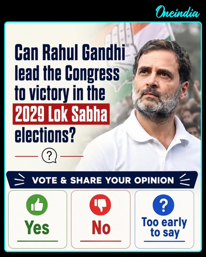 Do you think Rahul Gandhi can lead the Congress to victory in the 2029 Lok Sabha elections? Cast your vote and share your opinion in the comments.