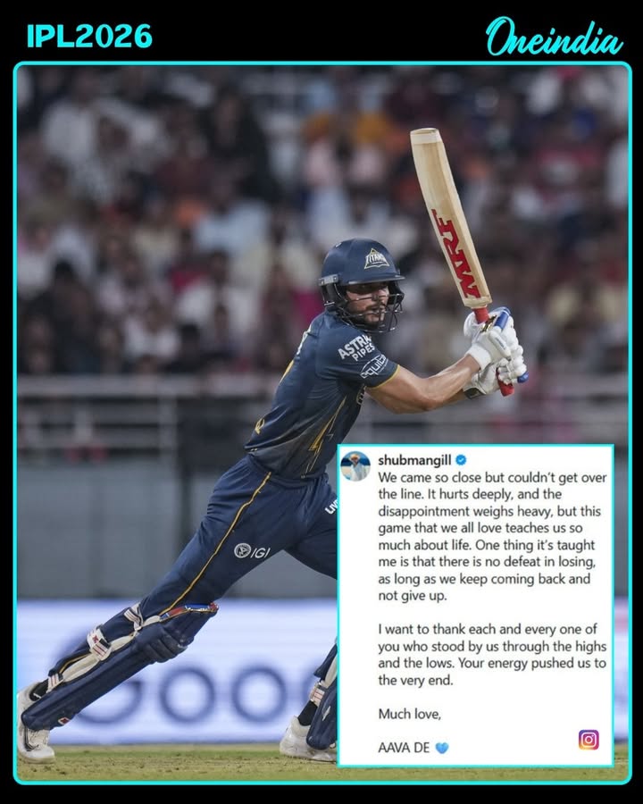Shubman Gill Reacts After Gujarat Titans Finish IPL 2026 as Runners-Up
