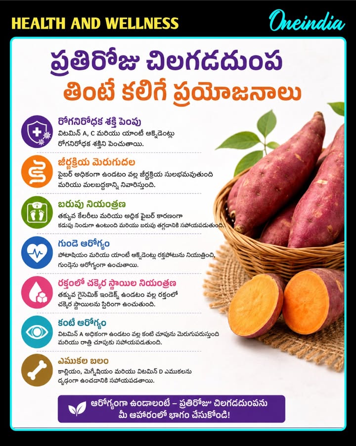 ప్రతిరోజు చిలగడదుంప తింటే కలిగే ప్రయోజనాలు