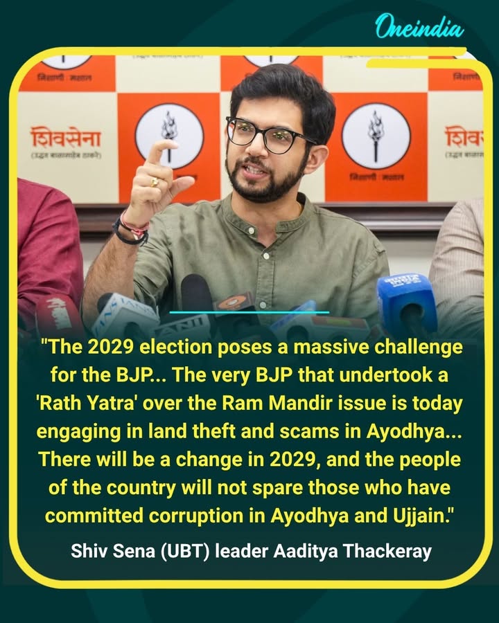 Aaditya Thackeray launches a sharp attack on the BJP, alleging corruption linked to Ayodhya and Ujjain while claiming the 2029 Lok Sabha elections will bring a major political shift.