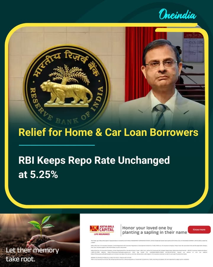 No surprise for borrowers! RBI has kept the repo rate unchanged at 5.25%, bringing stability for home and car loan EMIs. Existing borrowers can expect no immediate increase in interest rates, offering relief amid changing market conditions.