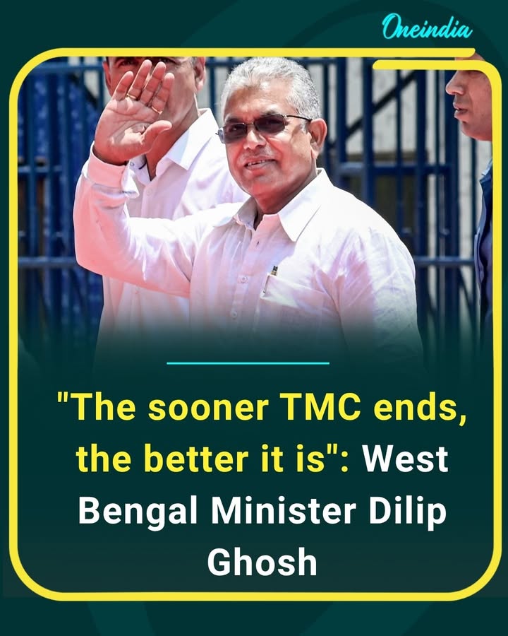 West Bengal politics heats up as Minister Dilip Ghosh takes a sharp swipe at the TMC, saying, “The sooner TMC ends, the better it is.” The remark is set to intensify the political debate ahead of key battles in the state.