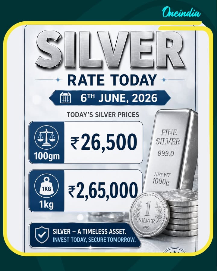 Silver Rate Today, 6th June 2026
