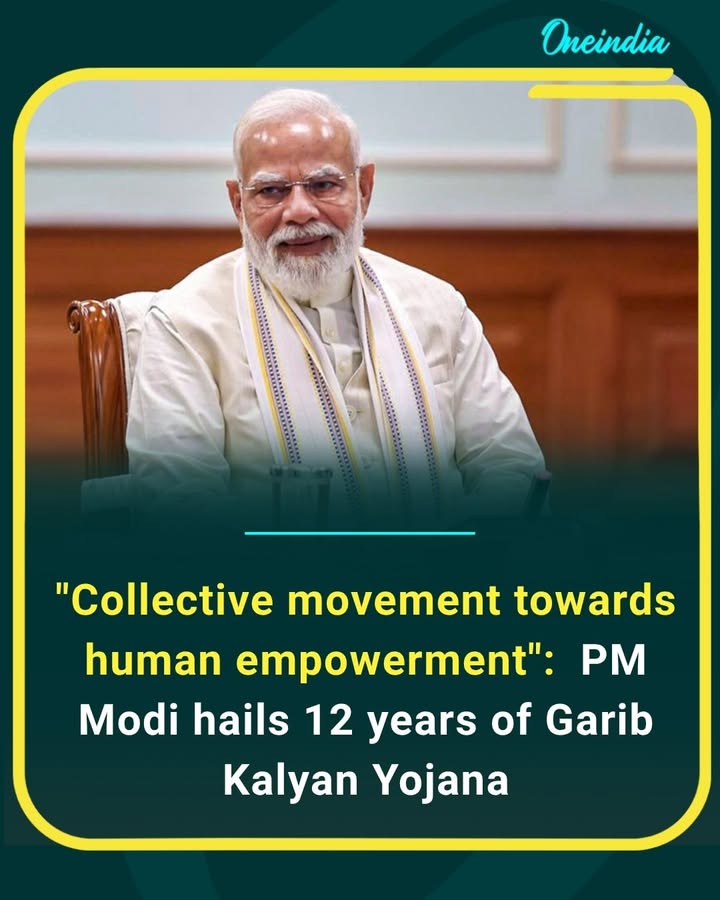 Prime Minister Narendra Modi described the journey of Garib Kalyan initiatives as a 'collective movement towards human empowerment' while reflecting on 12 years of welfare-driven governance. He highlighted efforts aimed at improving the lives of millions through inclusive development and social welfare programs.