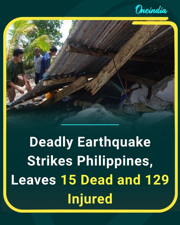 A powerful earthquake struck the Philippines, leaving at least 15 people dead and 129 others injured. Rescue teams have been deployed to the affected areas as authorities assess the extent of the damage and continue search-and-relief operations. Several buildings reportedly suffered structural damage, while residents experienced strong tremors across multiple regions. The government has urged citizens to remain alert for possible aftershocks as emergency response efforts continue.