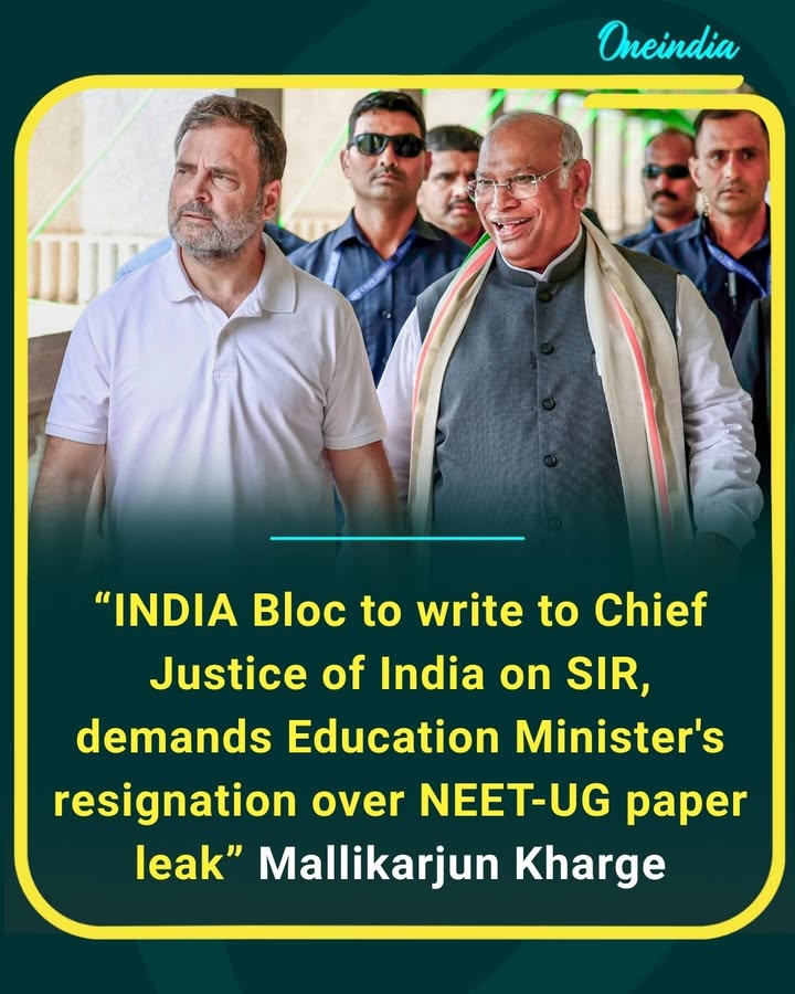 The INDIA bloc has decided to approach the Chief Justice of India over concerns related to SIR and alleged electoral irregularities. The opposition alliance has also unanimously demanded the resignation of the Education Minister, holding him accountable for the NEET-UG paper leak controversy and issues affecting lakhs of students.